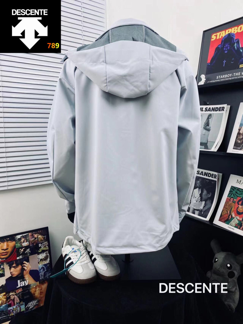 Descente Grey Hooded Windbreaker Training Jacket view