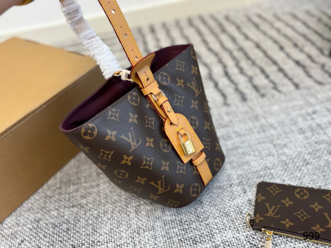 Louis Vuitton Monogram Canvas Bucket Bag with Leather Strap view