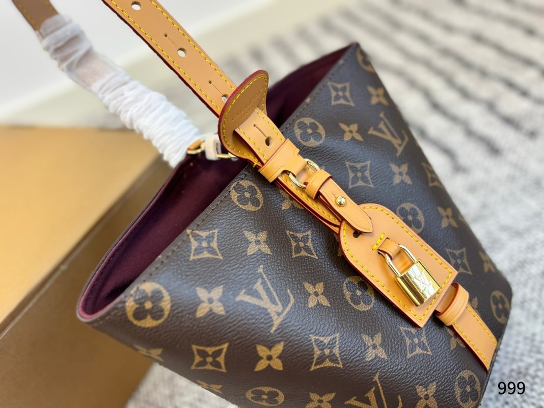 Louis Vuitton Monogram Canvas Bucket Bag with Leather Strap view