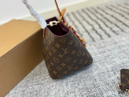 Louis Vuitton Monogram Canvas Bucket Bag with Leather Strap view 5