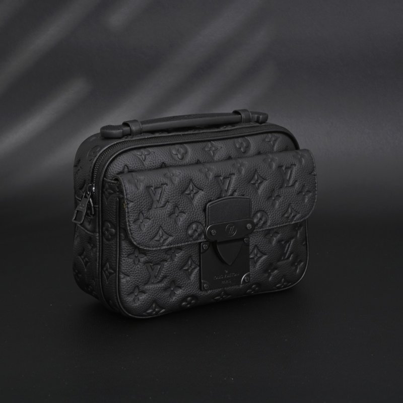 Louis Vuitton S Lock Monogram Macassar Messenger Bag Black