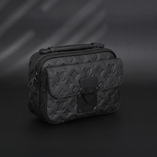 Louis Vuitton S Lock Monogram Macassar Messenger Bag Black view 1