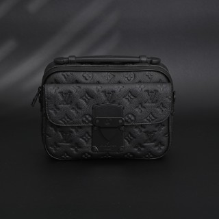Louis Vuitton S Lock Monogram Macassar Messenger Bag Black view 2