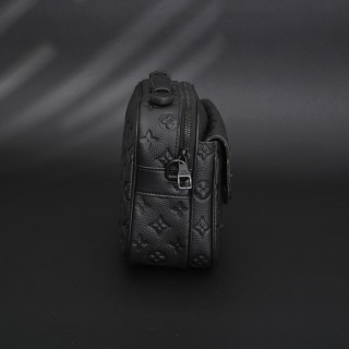 Louis Vuitton S Lock Monogram Macassar Messenger Bag Black view 3