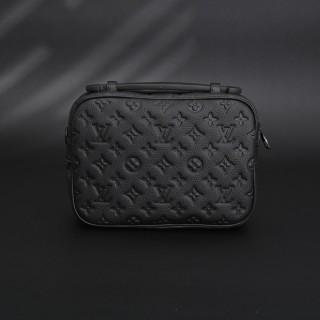 Louis Vuitton S Lock Monogram Macassar Messenger Bag Black view 4