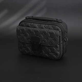 Louis Vuitton S Lock Monogram Macassar Messenger Bag Black view 6