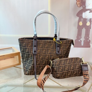 Fendi Brown Monogram Tote Bag 2-Piece Set view 1
