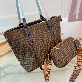 Fendi Brown Monogram Tote Bag 2-Piece Set view 2