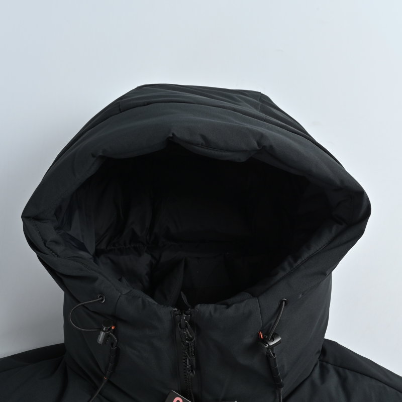Black Premium Down Puffer Jacket with White Lining view