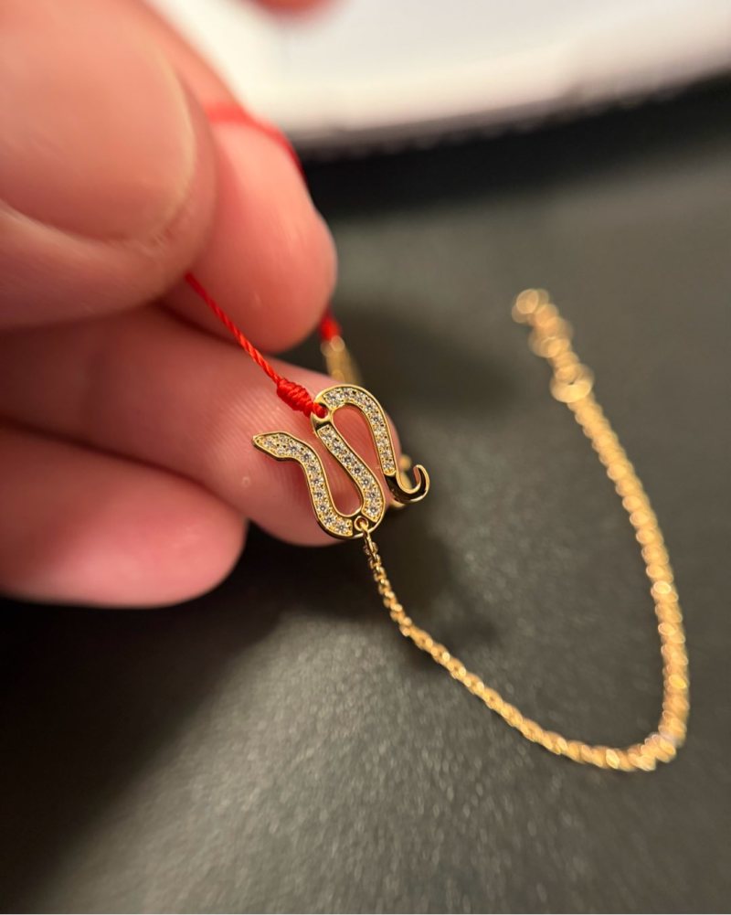 Red Line Snake Year Limited Edition Gold Bracelet