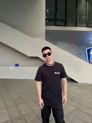 Moncler Script Logo Black Short Sleeve T-Shirt view 1