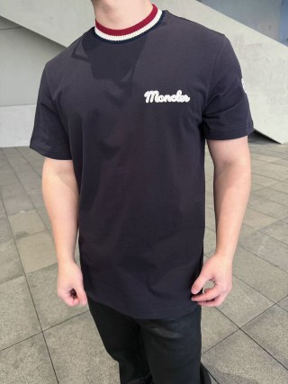 Moncler Script Logo Black Short Sleeve T-Shirt view 5