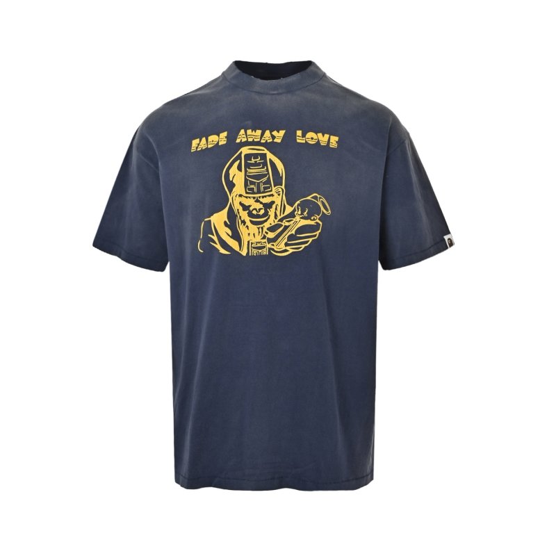 Navy Graphic Print Short Sleeve T-Shirt with Yellow Logo view