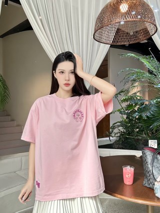 Pink Oversized Graphic T-Shirt with Embroidered Logo view 5
