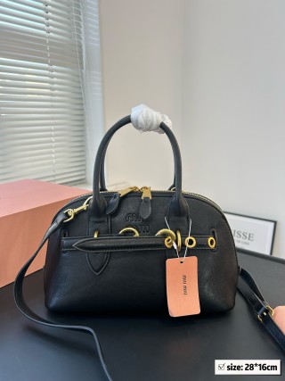 Miu Miu Shell Bag Brown Leather Handbag view 4