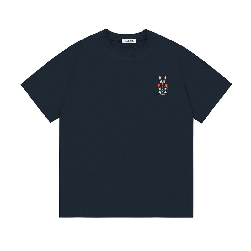 Navy Oversized Graphic Tee with Embroidered Logo view