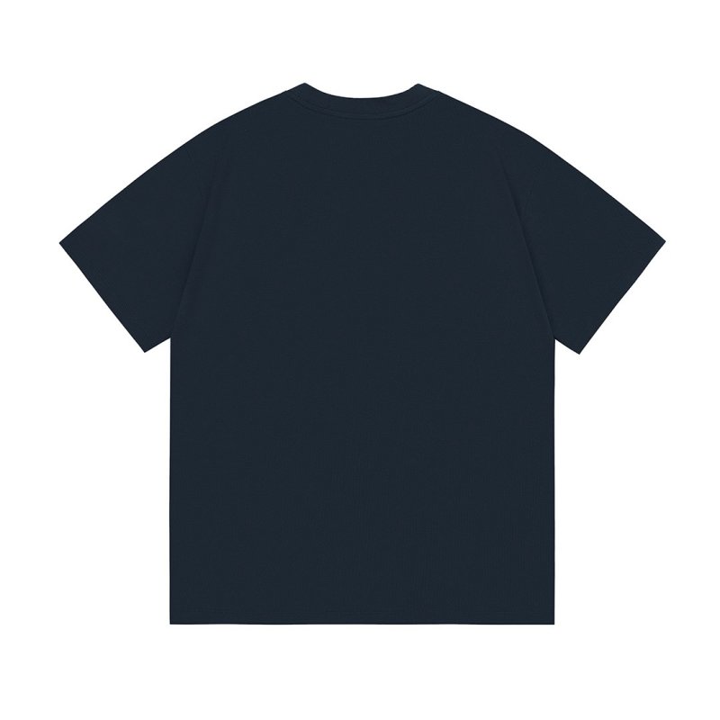 Navy Oversized Graphic Tee with Embroidered Logo view