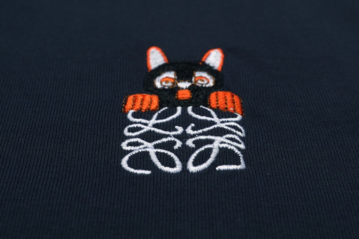 Navy Oversized Graphic Tee with Embroidered Logo view