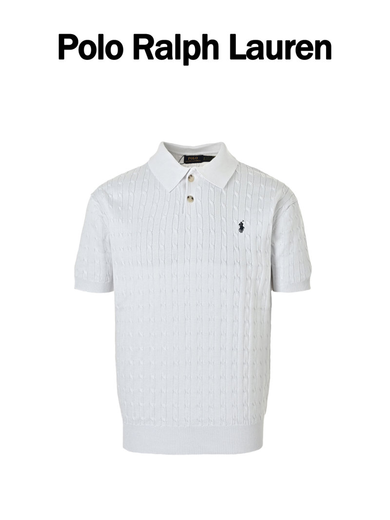 Ralph Lauren Cream Cable Knit Short Sleeve Sweater view