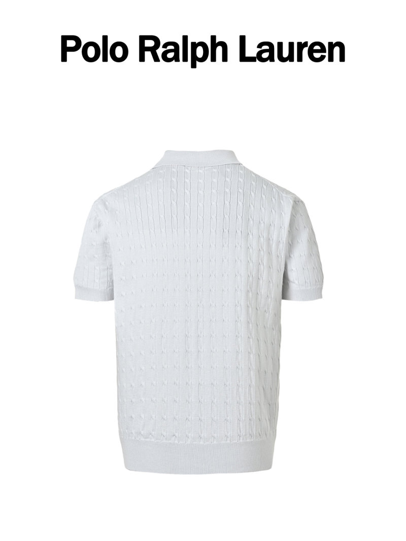 Ralph Lauren Cream Cable Knit Short Sleeve Sweater view