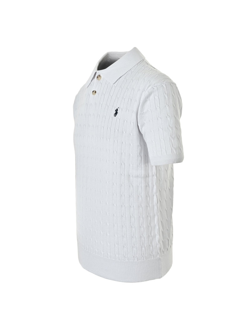 Ralph Lauren Cream Cable Knit Short Sleeve Sweater view