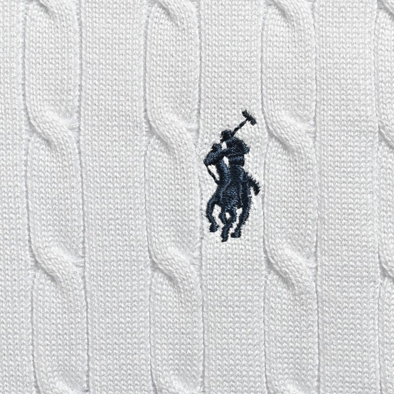 Ralph Lauren Cream Cable Knit Short Sleeve Sweater view