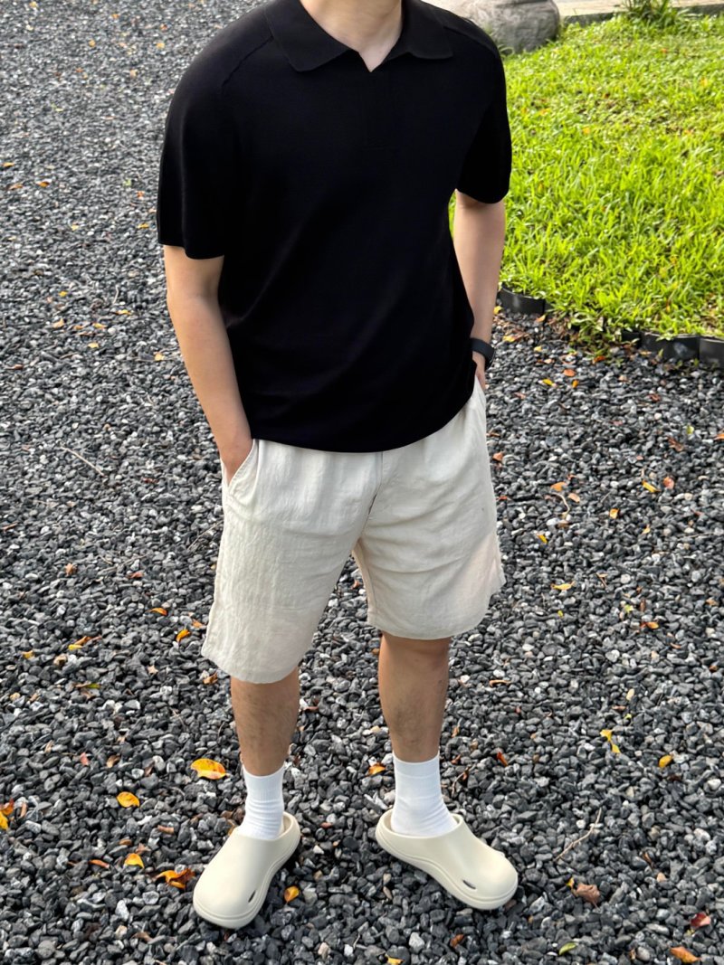 Beige Linen Blend Relaxed Fit Shorts view