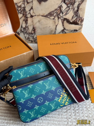 LV Monogram Multicolore Canvas Crossbody Bag - Teal/Navy view 1