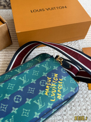 LV Monogram Multicolore Canvas Crossbody Bag - Teal/Navy view 3