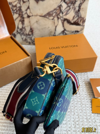 LV Monogram Multicolore Canvas Crossbody Bag - Teal/Navy view 4
