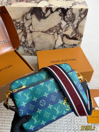 LV Monogram Multicolore Canvas Crossbody Bag - Teal/Navy view 6