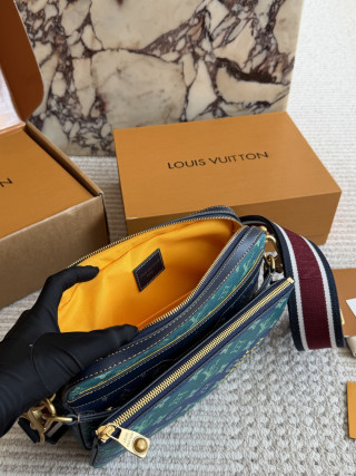 LV Monogram Multicolore Canvas Crossbody Bag - Teal/Navy view 9