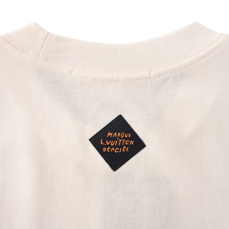 White Graphic Print Short Sleeve T-Shirt with Sketch Design view