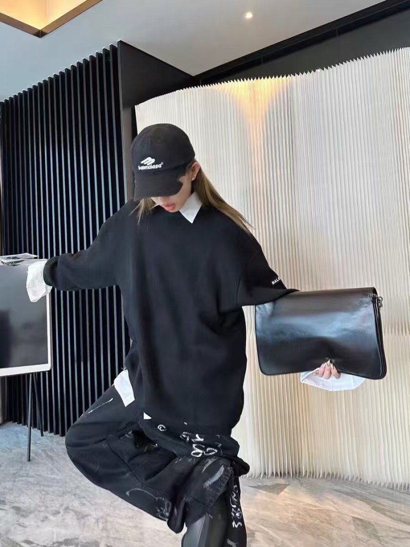 Balenciaga Black Logo Crewneck Sweater view