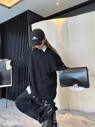 Balenciaga Black Logo Crewneck Sweater view 4