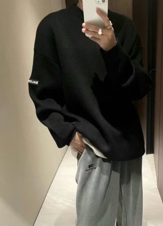 Balenciaga Black Logo Crewneck Sweater view 5