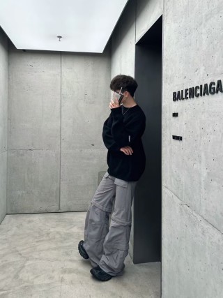 Balenciaga Black Logo Crewneck Sweater view 7