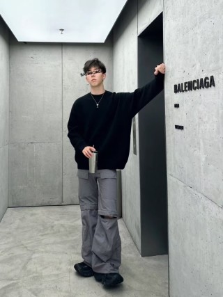 Balenciaga Black Logo Crewneck Sweater view 8