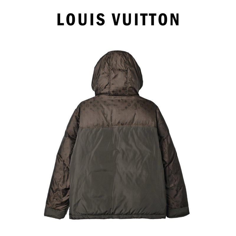 Brown Quilted Down Jacket with Oversized Fit view
