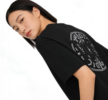 Black Graphic Print Short Sleeve T-Shirt view 1