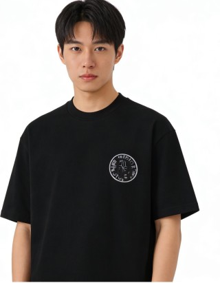 Black Graphic Print Short Sleeve T-Shirt view 2