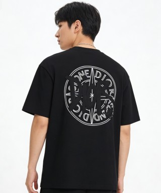 Black Graphic Print Short Sleeve T-Shirt view 3