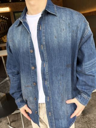 Classic Denim Shirt Jacket - Medium Blue view 5