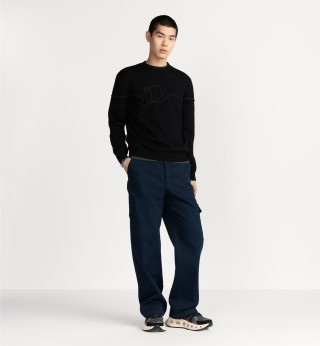 Black Textured Crewneck Sweater view 8