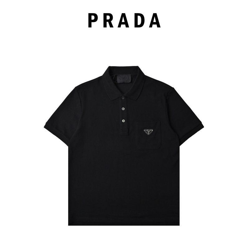Prada Black Short-Sleeve Polo Shirt view