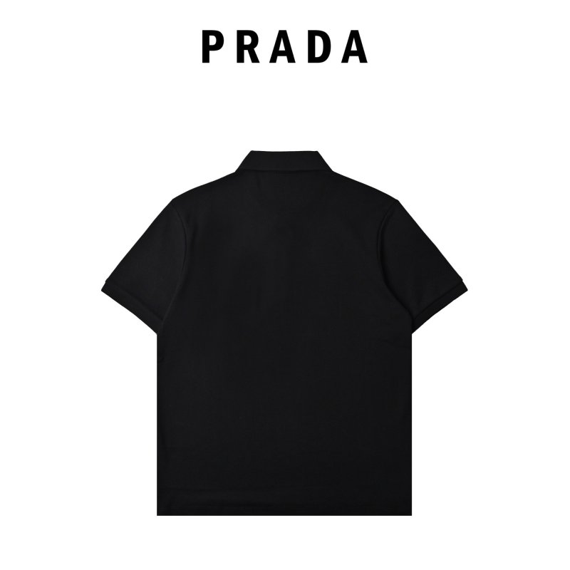 Prada Black Short-Sleeve Polo Shirt view