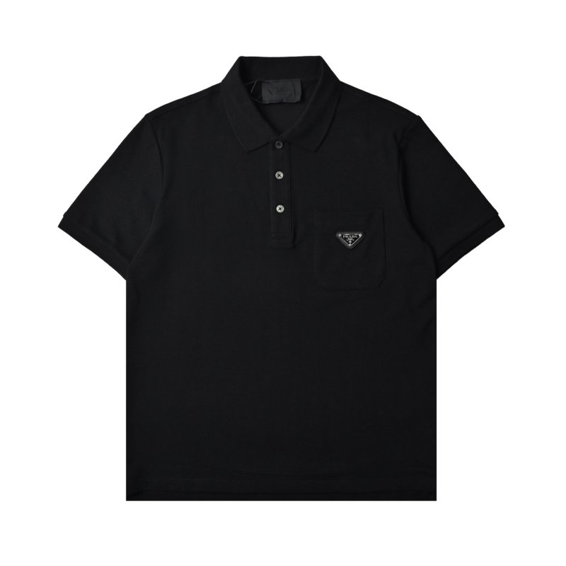Prada Black Short-Sleeve Polo Shirt view
