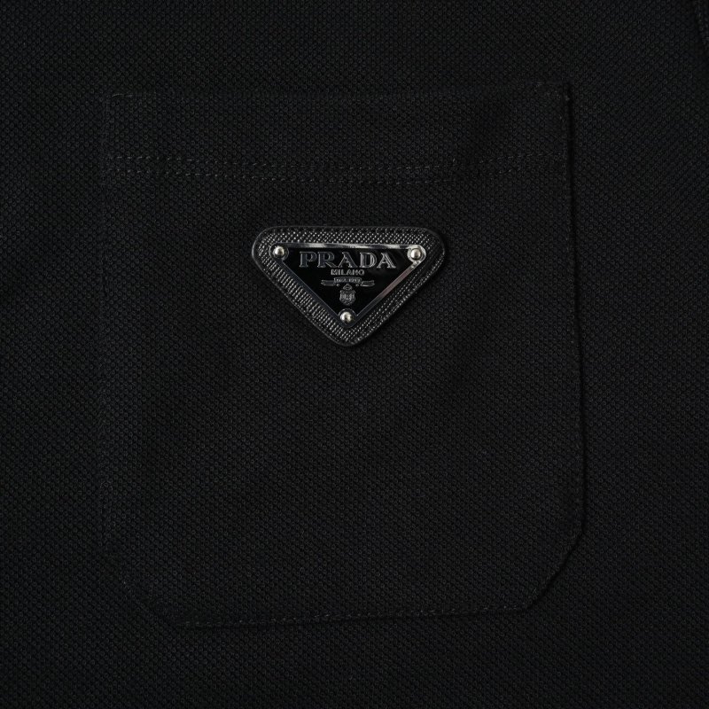 Prada Black Short-Sleeve Polo Shirt view