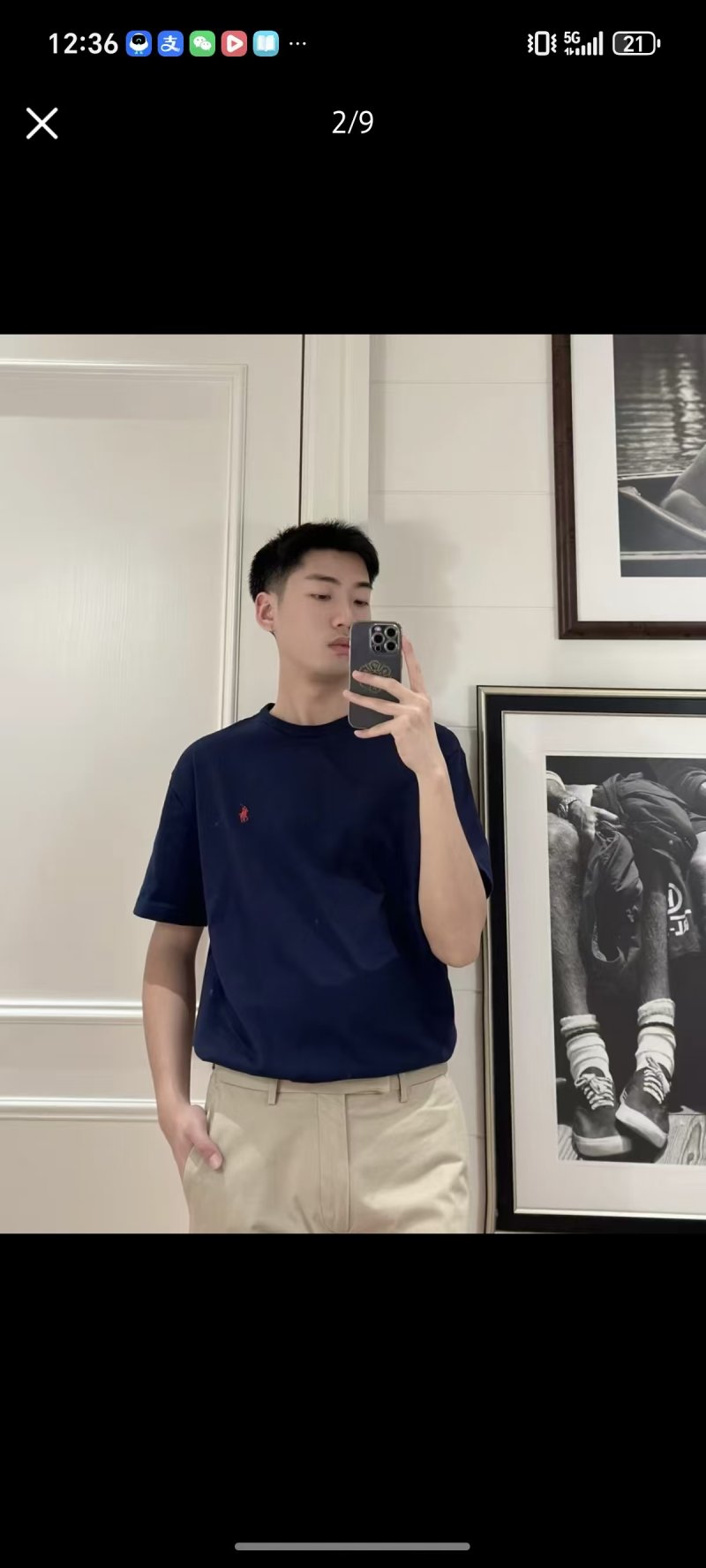 Ralph Lauren Pony Logo Navy Crew Neck T-Shirt