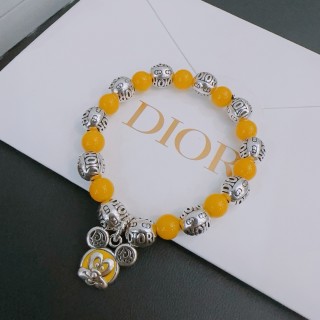 Dior Agate Bead Thai Silver Style Bracelet - Yellow view 1